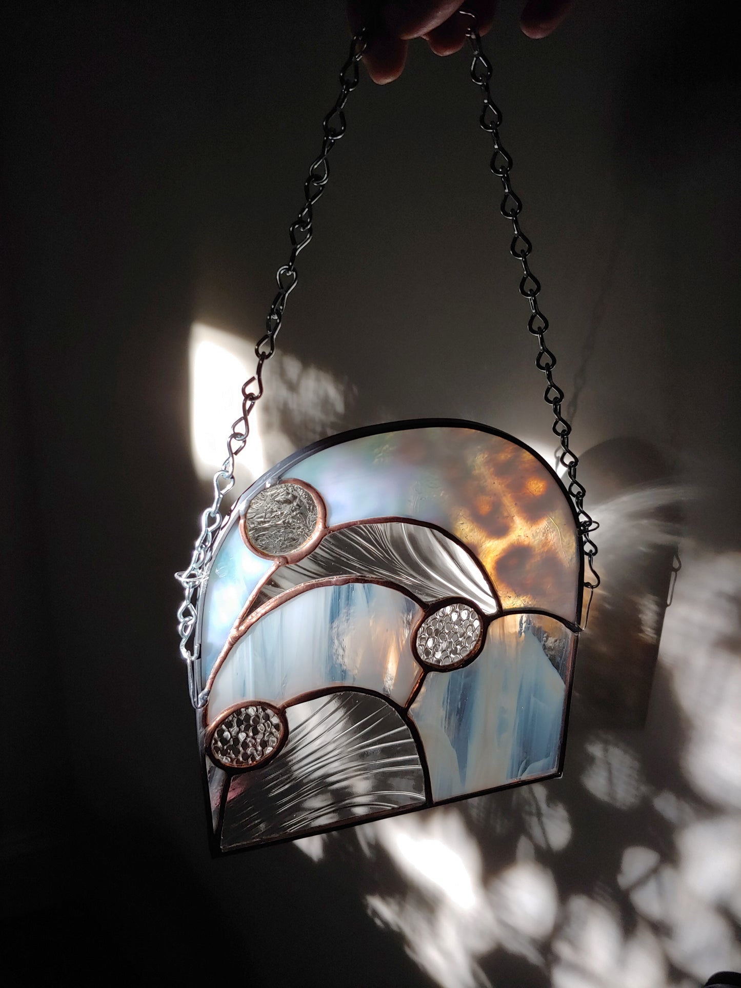 White & Copper Sun Catcher (Ready to Ship)