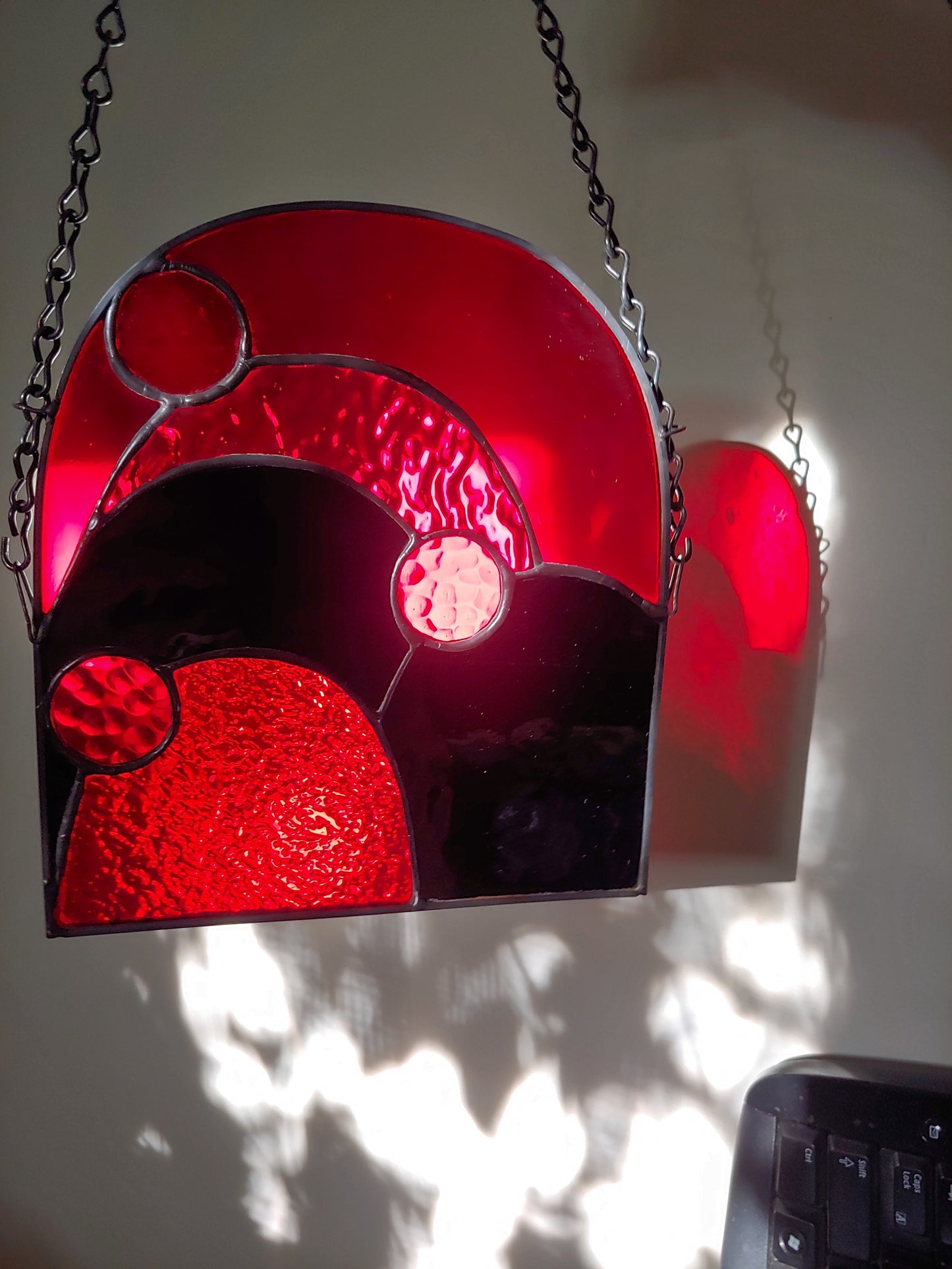 Black and Red Sun Catcher (Ready to Ship)