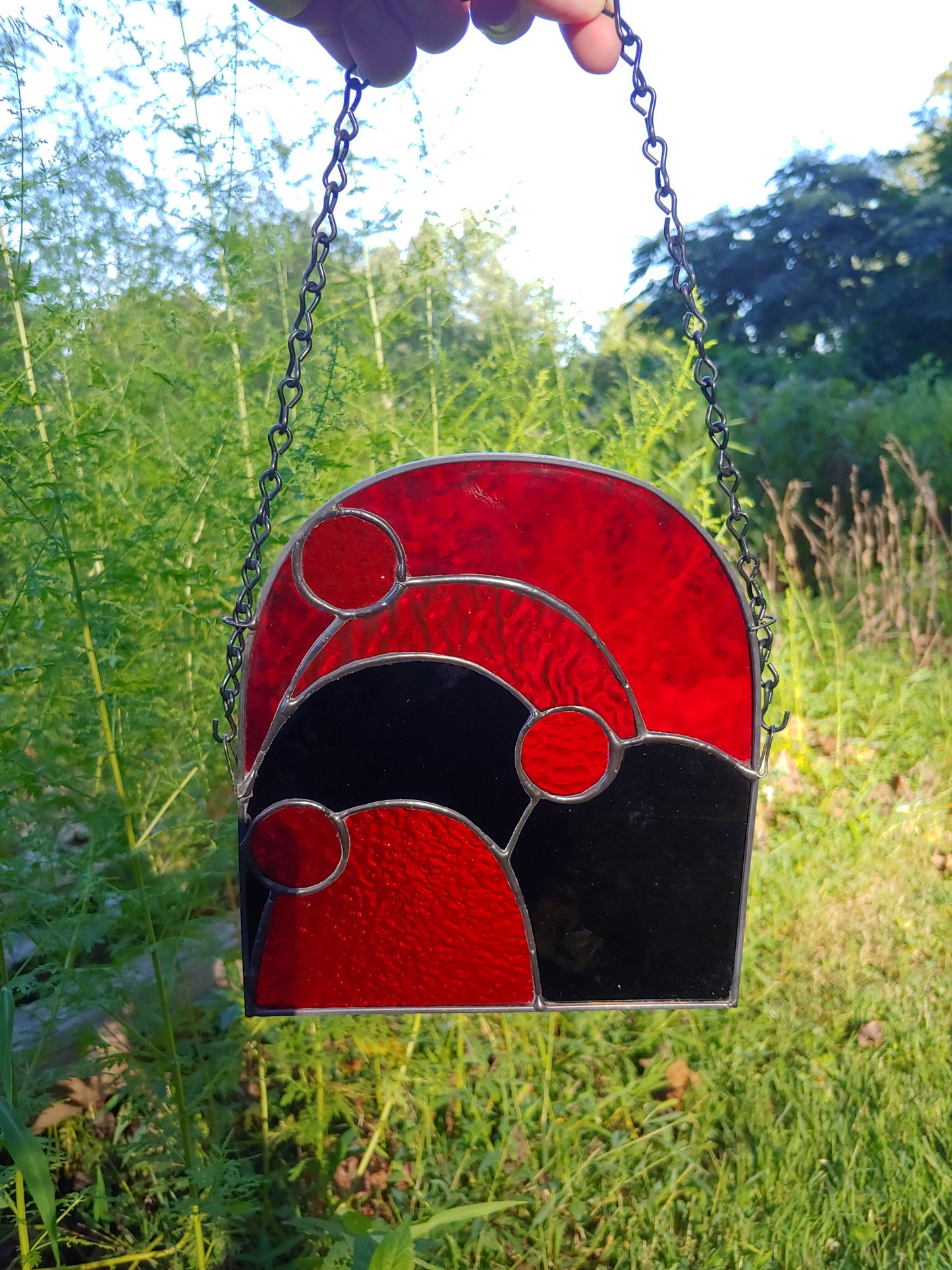 Black and Red Sun Catcher (Ready to Ship)