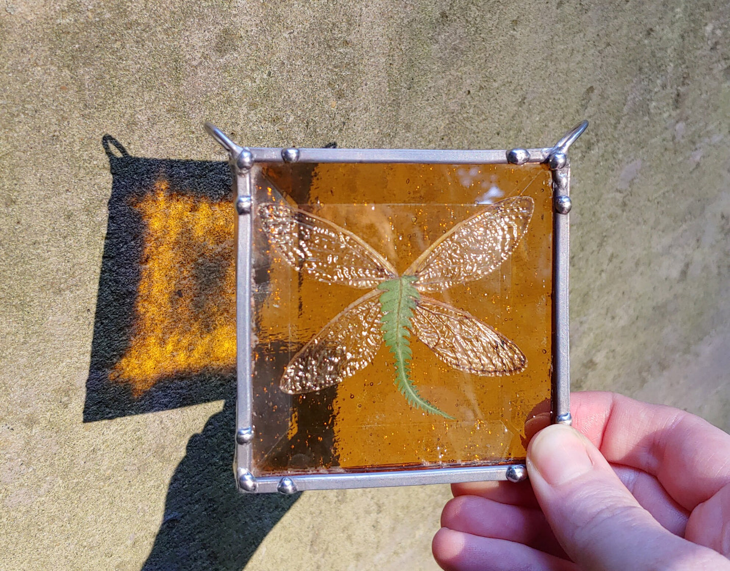 Cicada Wings Stained Glass Sun Catcher (Ready to Ship)