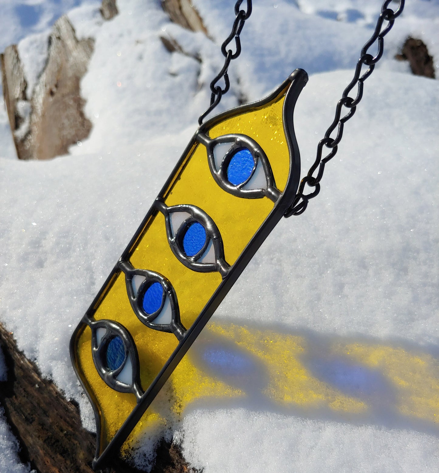 Crying Eyes with Teardrop Stained Glass Sun Catcher (Ready to Ship)