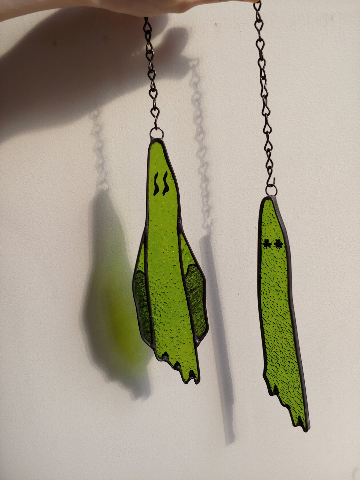 Cute Green Ghost Sun Catcher (Ready to Ship)