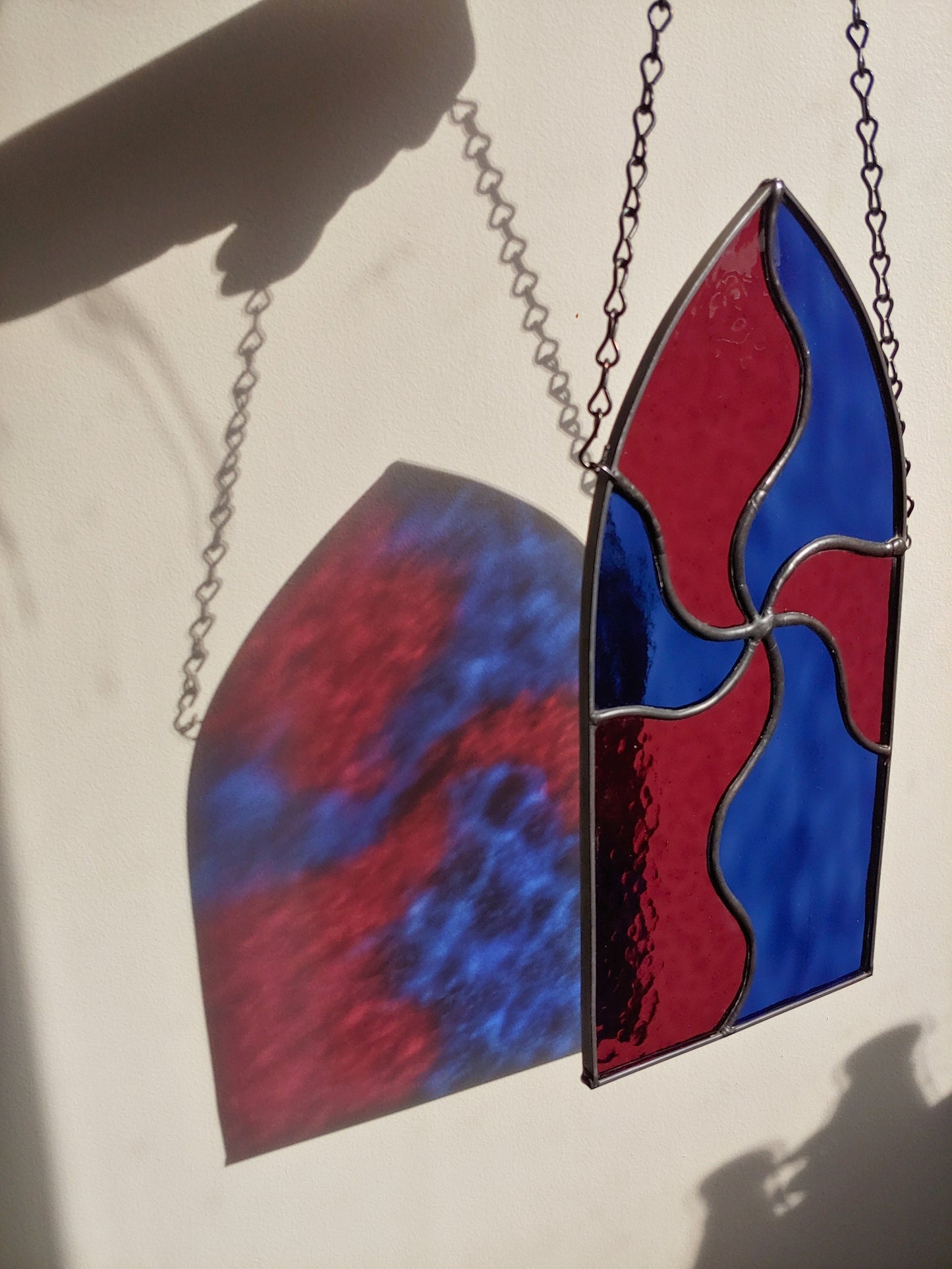 Wavy Ripple Stained Glass Sun Catcher (Ready to Ship)