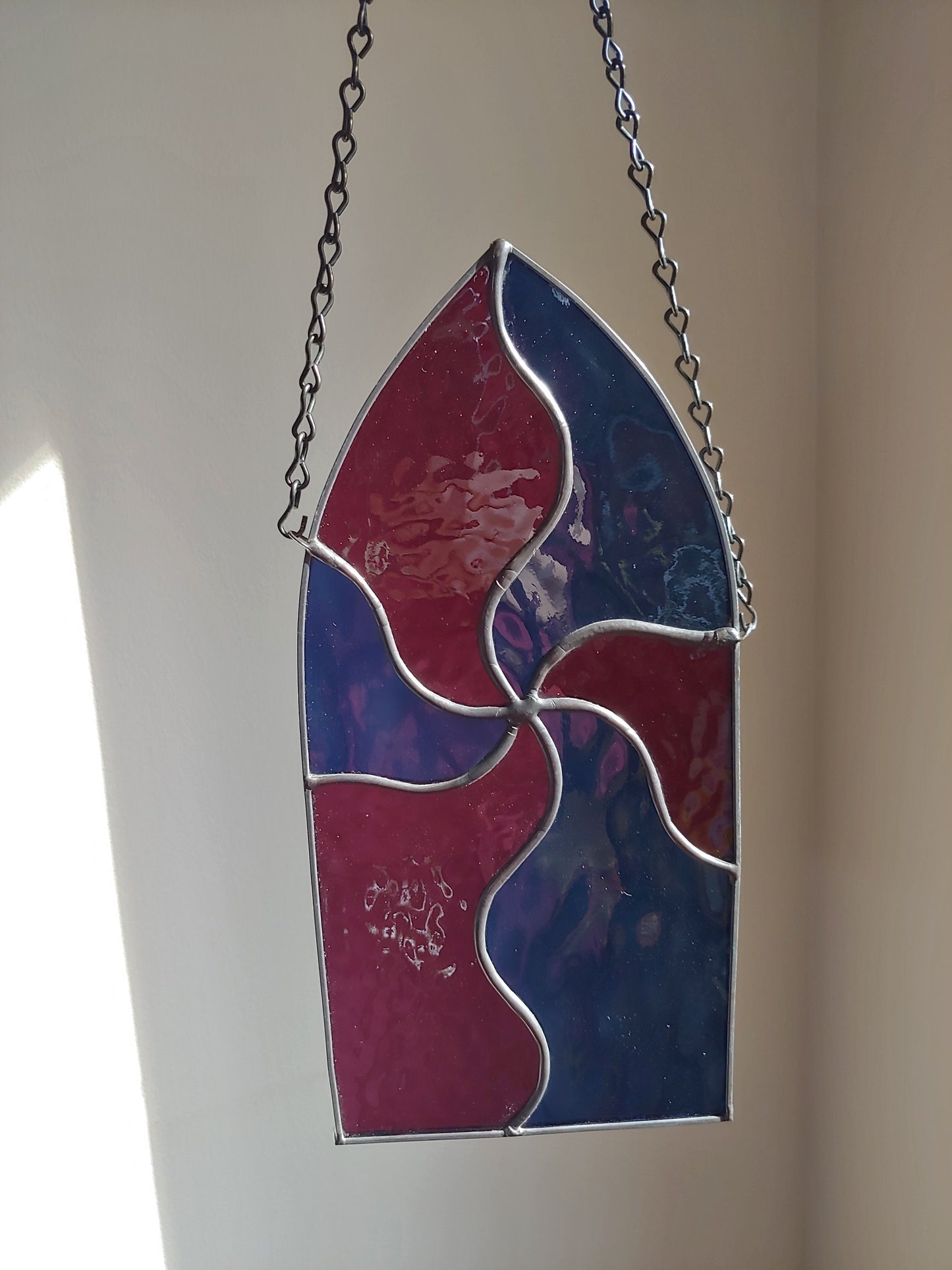 Wavy Ripple Stained Glass Sun Catcher (Ready to Ship)